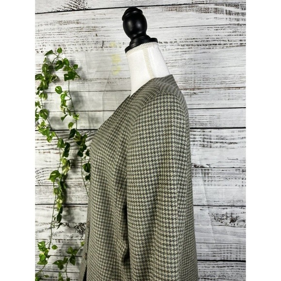 Vintage Alfred Dunner Blazer Jacket size 14 Sage Green Gray Hounds Tooth Wool - Picture 16 of 16